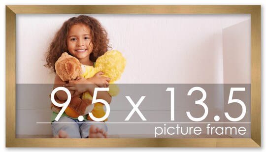 9.5x13.5 Solid Wood Picture Frame with UV-Resistant Acrylic & Acid-Free Backing, Available in 6 Finishes: Matte Black, Matte White, Metallic Bronze, Silver, Natural Wood Grain & Mahogany